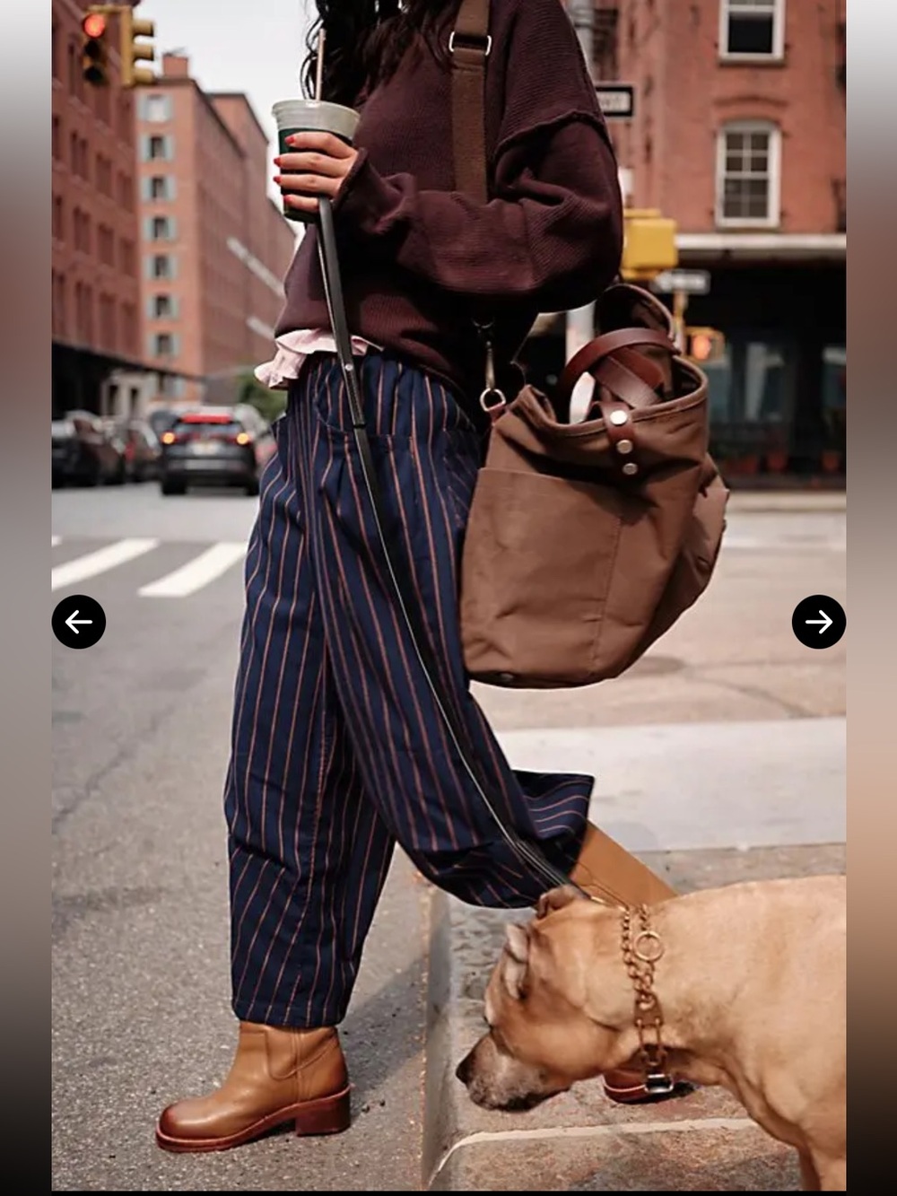 NWOT FREE PEOPLE Nice Choice Pull On Pant In Navy Combo - Pinstripe $119